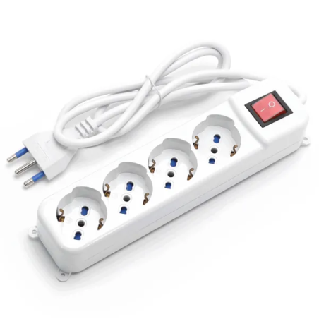 Multipresa Ciabatta Elettrica 4 Prese Universali ITA 10/16A Schuko 1,5 M Aigo